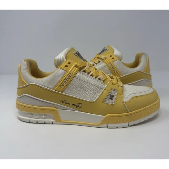 Louis Vuitton Trainer Sneaker Yellow/White New Season Fits Size 8 US 40 LV - Picture 1 of 8